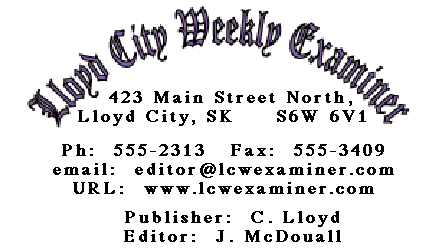 Lloyd City Weekly Examiner